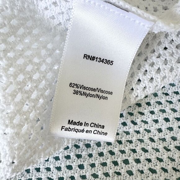 Andrea Jovine Cardigan Women's Size XL White Open Front Side Slits - Picture 6 of 9